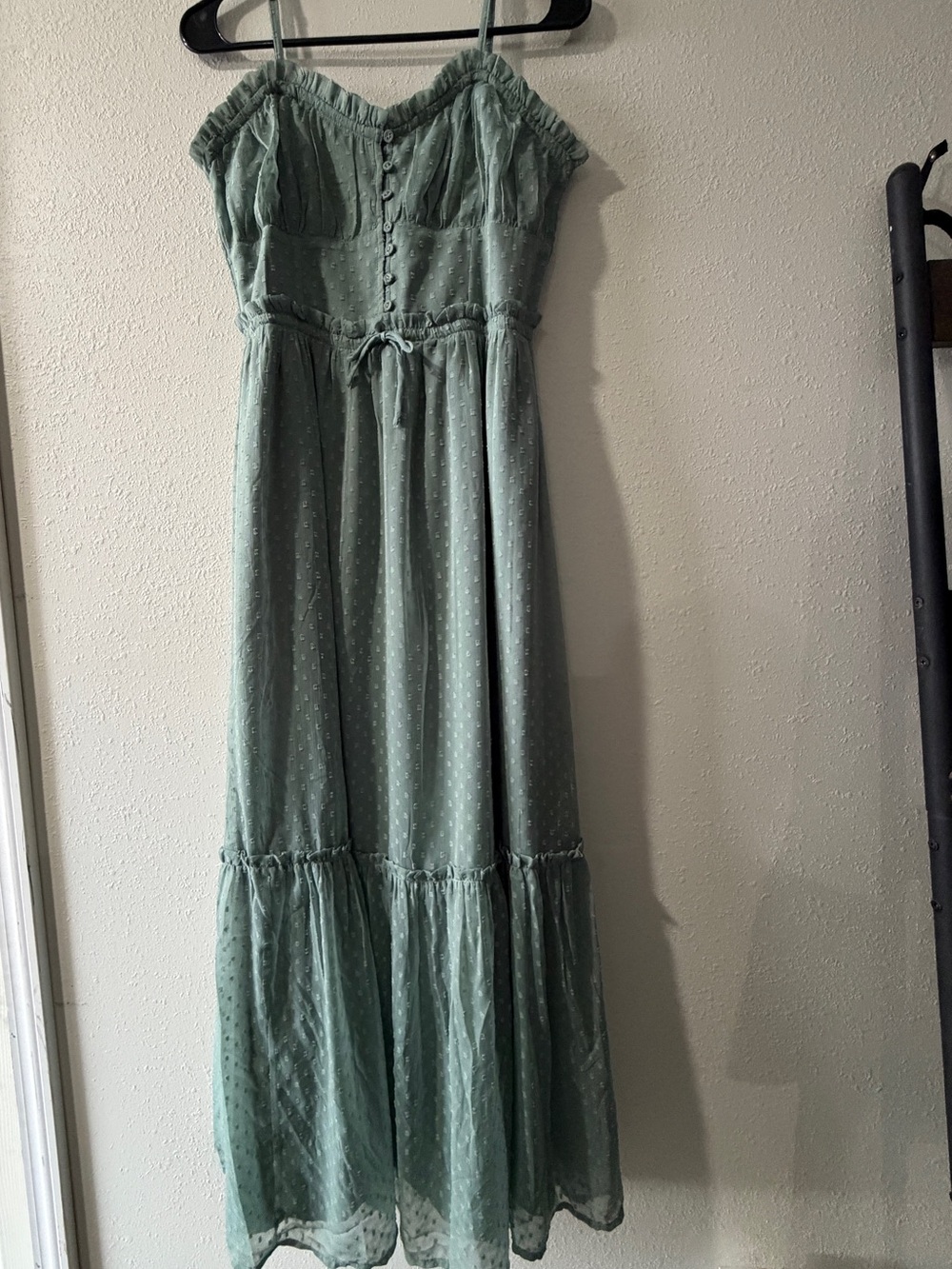 Patrons of Peace Sage Green Spaghetti-Strap Maxi Dress